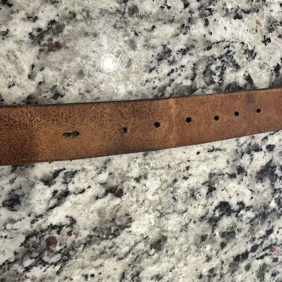Vintage Leather Belt Hand Tooled Hand Painted Liberty Silver Dollar Belt Buckle main image 8
